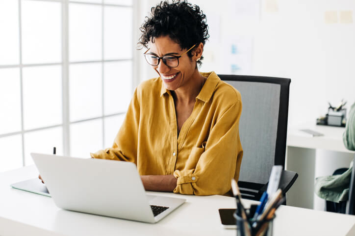 woman on computer